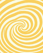 Sunny Yellow Swirl Abstract Rug