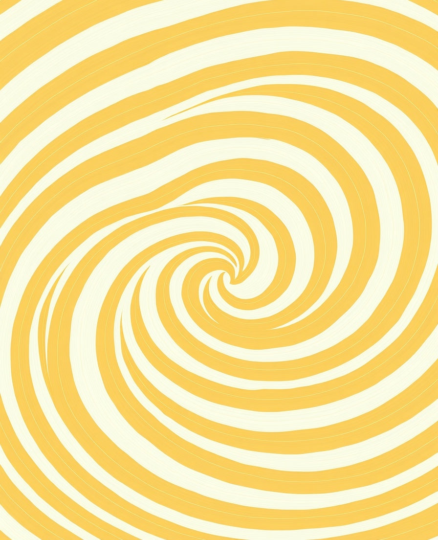 Sunny Yellow Swirl Abstract Rug