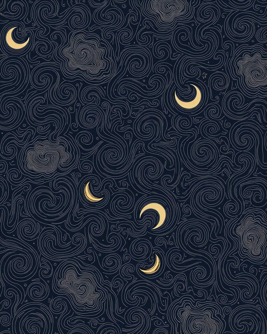 Cosmic Swirl Moon Night Rug
