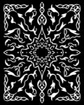 White Abstract Floral Mandala Rug