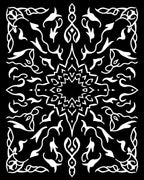 White Abstract Floral Mandala Rug