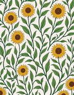 Golden Sunflower Vine Garland Rug