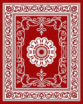 Crimson Medallion Ornamental Frame Rug