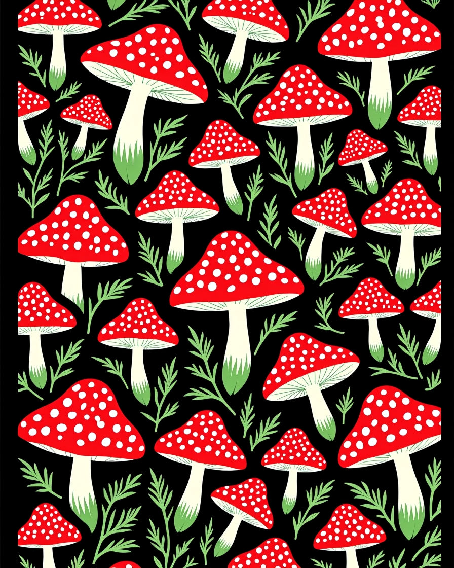 Red White Fly Agaric Mushroom Garden Rug