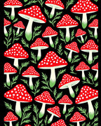 Red White Fly Agaric Mushroom Garden Rug
