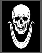 White Skull With Collar Black Rug