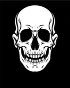 Bold White Skull Black Background Rug