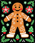Cheerful Gingerbread Man Christmas Trees Rug