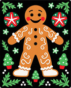 Cheerful Gingerbread Man Christmas Trees Rug
