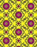 Vibrant Yellow Pink Medallion Art Rug