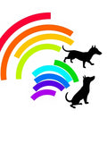 Rainbow Arcs with Silhouetted Dogs Rug