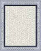 Light Blue Cracked Earth Border Rug