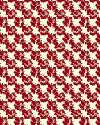 Rich Red Floral Silhouette Weave Rug