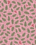 Pink Evergreen Berry Swirl Rug