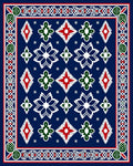 Navajo Red Green Diamond Star Rug