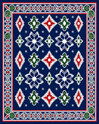 Navajo Red Green Diamond Star Rug