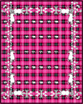 Pink Black Plaid Whimsical Creatures Rug