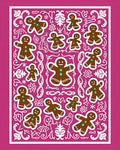 Pink Gingerbread Man Floral Ornament Rug