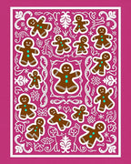 Pink Gingerbread Man Floral Ornament Rug