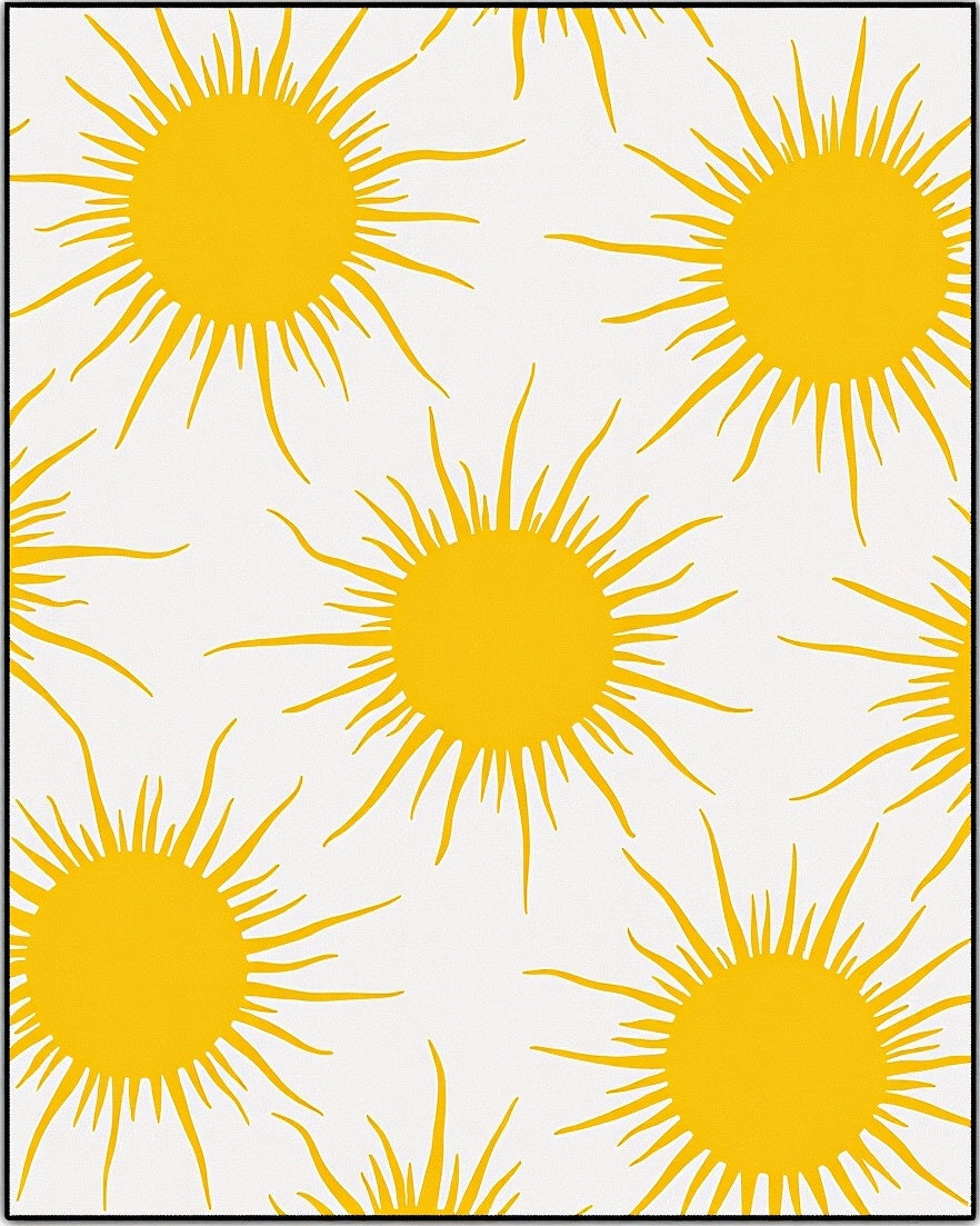 Yellow Sun Burst All Over Rug