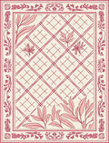 Crimson Garden Lattice Border Rug