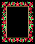 Red Floral Border Emerald Leaves Rug