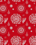 Classic Red Snowflake Mandala Rug