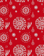 Classic Red Snowflake Mandala Rug