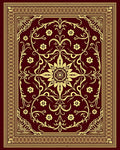 Crimson Golden Floral Vines Rug
