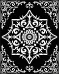 Classic Black White Floral Mandala Rug