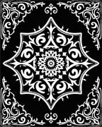 Classic Black White Floral Mandala Rug