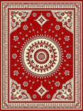 Bold Red Sunburst Medallion Rug