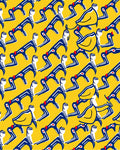 Yellow Blue Red Figural Abstract Rug