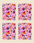 Abstract Pink Patchwork Shapes Rug