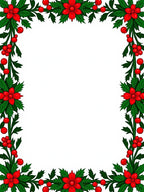 Festive Red Holly Berry Border Rug