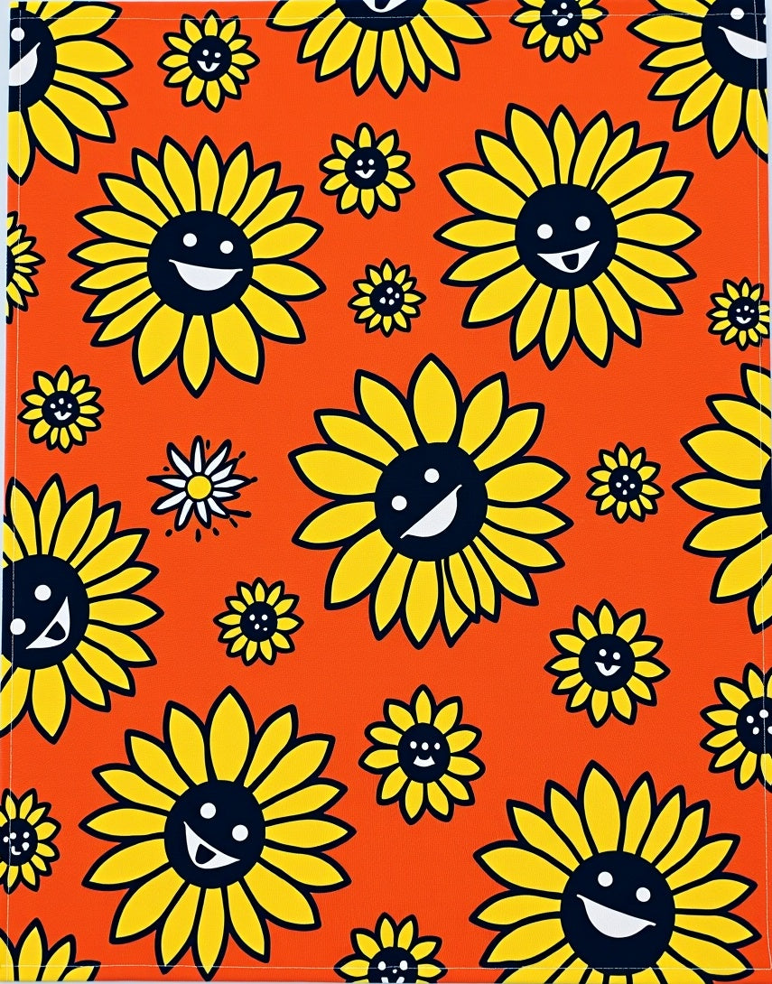 Happy Yellow Sunflower Blossom Rug