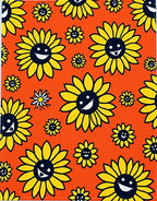 Happy Yellow Sunflower Blossom Rug