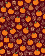 Autumn Pumpkin Football Leaf Toss Rug