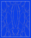 Blue Abstract Organic Linear Rug