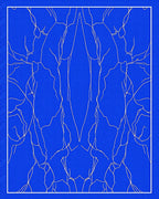 Blue Abstract Organic Linear Rug