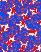 Bold Red Figure Whirlpool Rug
