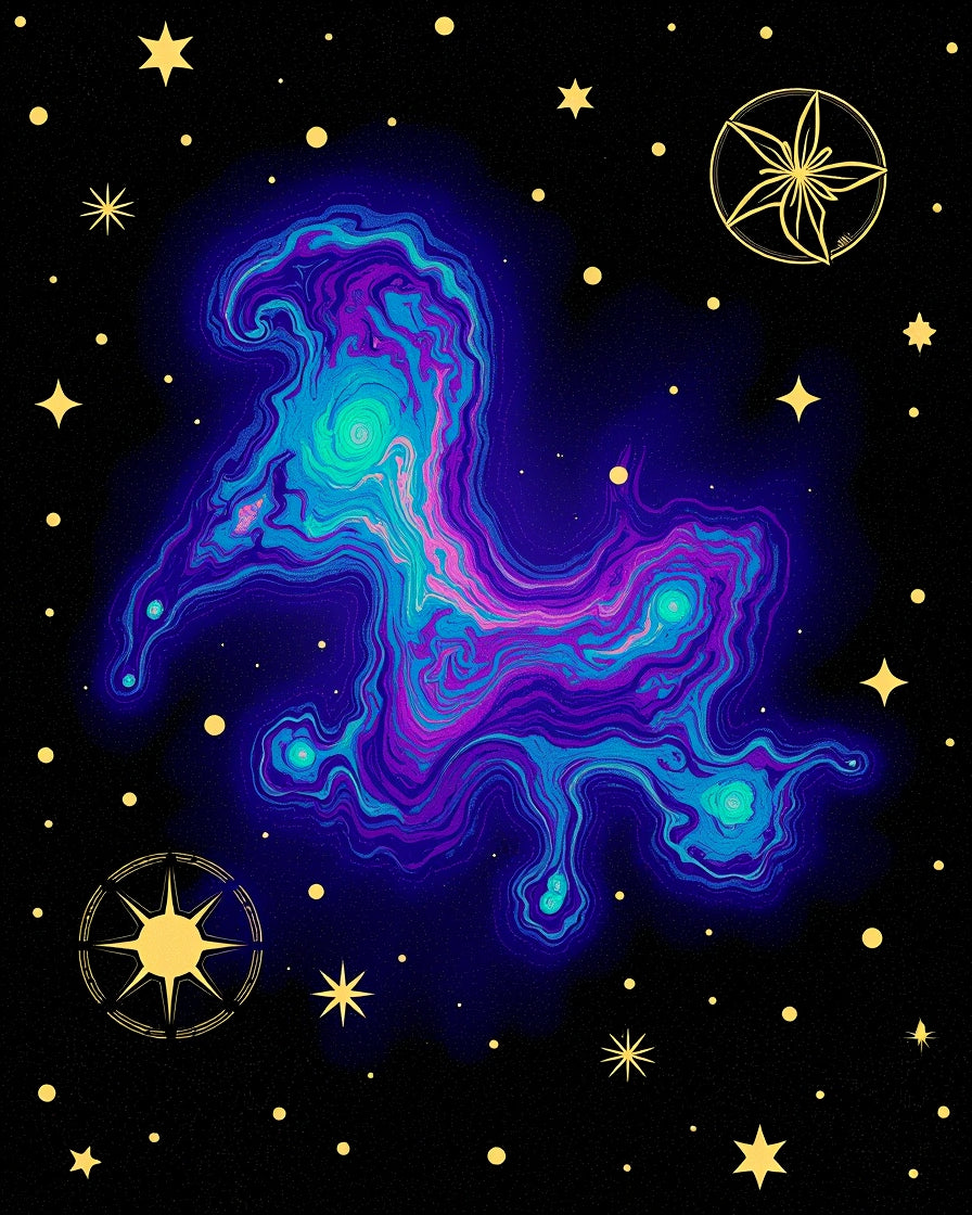 Cosmic Nebula Swirl Galaxy Rug