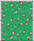 Green Festive Santa Claus Snowflakes Rug