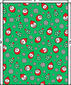 Green Festive Santa Claus Snowflakes Rug