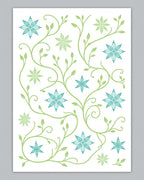Serene Teal Green Floral Vine Rug