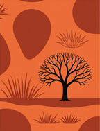 Earth Tone Savanna Tree Landscape Rug