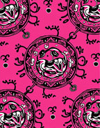 Vibrant Pink Creature Medallion Rug