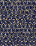 Navy Ivory Geometric Honeycomb Arrangement Rug