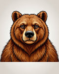 Majestic Brown Bear Portrait Rug