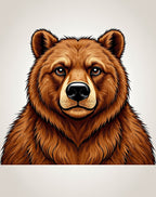 Majestic Brown Bear Portrait Rug
